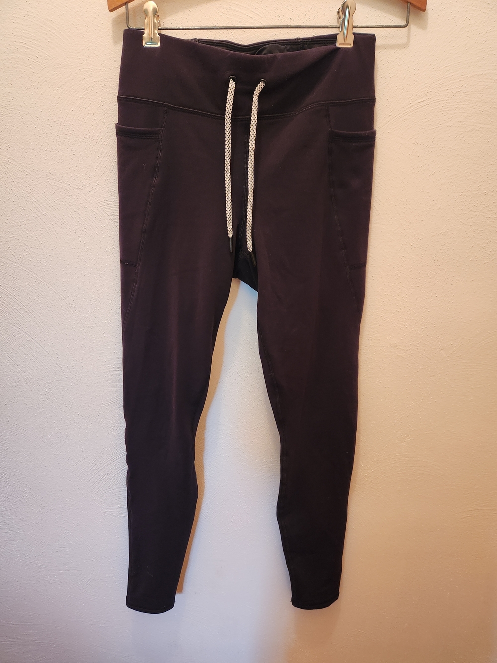 Yogaliscious Black Drawstring Fleece Lined Leggings Size Small